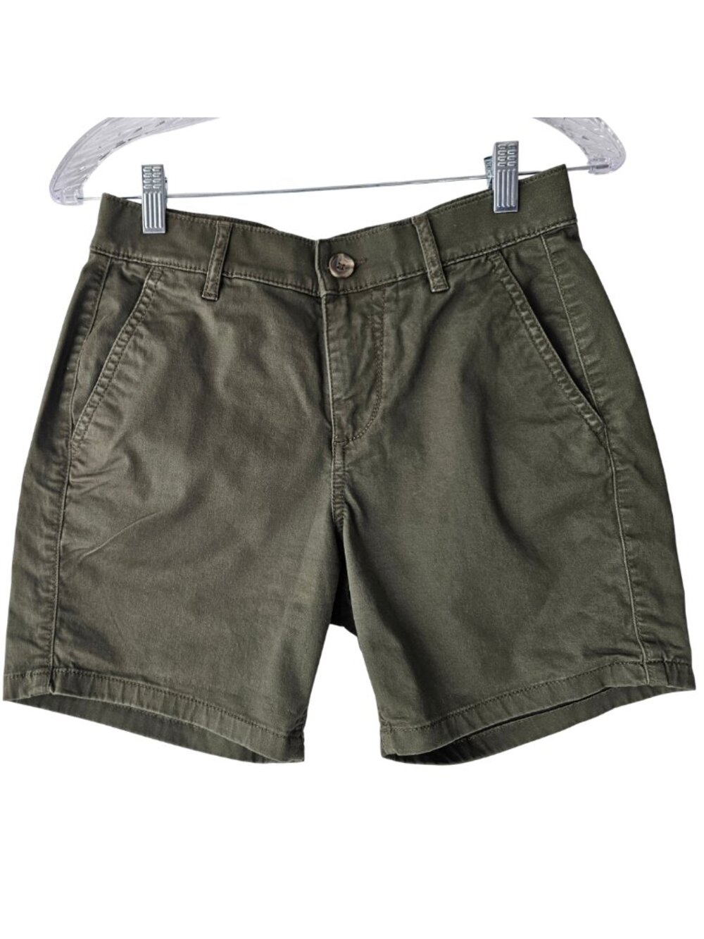 Express Army Green Mid Rise Bermuda Shorts, Size 2